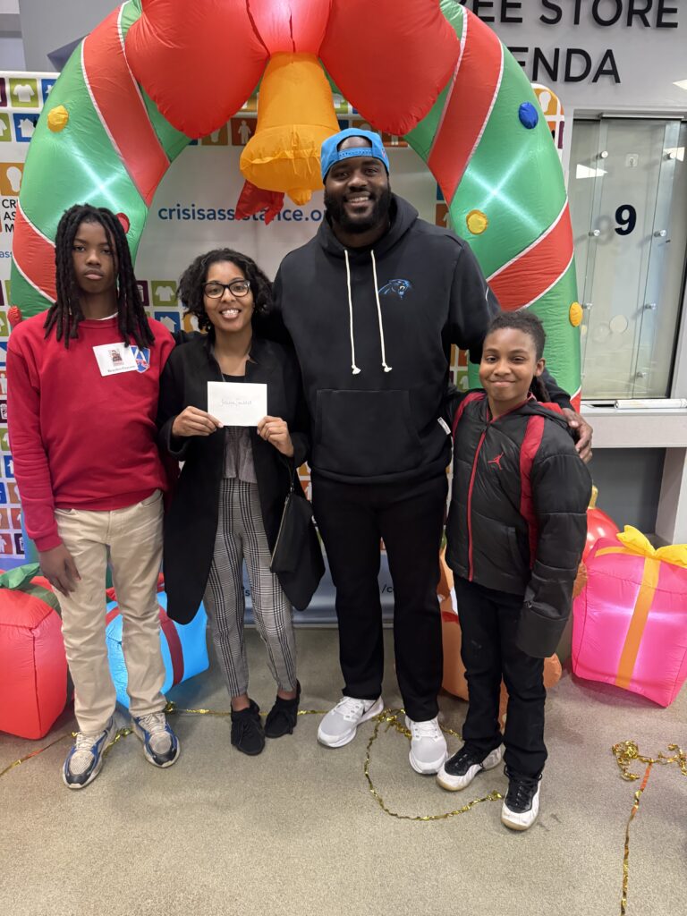 Taylor Moton at toy giveaway